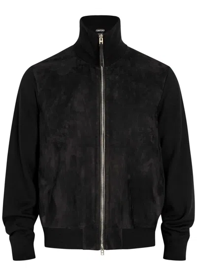 Tom Ford Suede And Wool-blend Jacket In Black