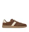 Tom Ford Suede Sneakers With Contrast Stripe And Rubber Sole In Beige