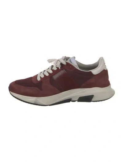 Pre-owned Tom Ford Suede Athletic Sneakers In Burgundy
