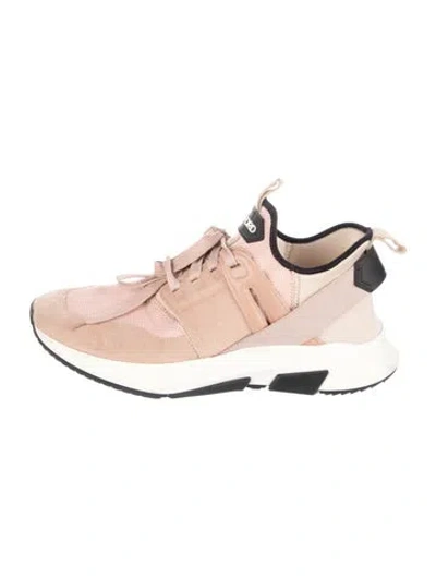 Pre-owned Tom Ford Suede Athletic Sneakers In Neutrals/pink