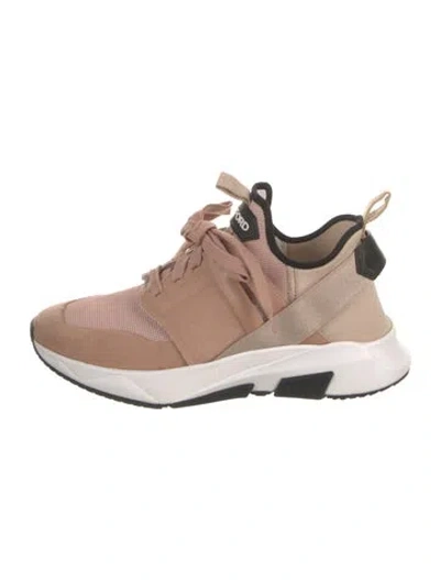 Pre-owned Tom Ford Suede Athletic Sneakers In Neutrals/pink