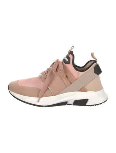 Pre-owned Tom Ford Suede Athletic Sneakers In Neutrals/pink
