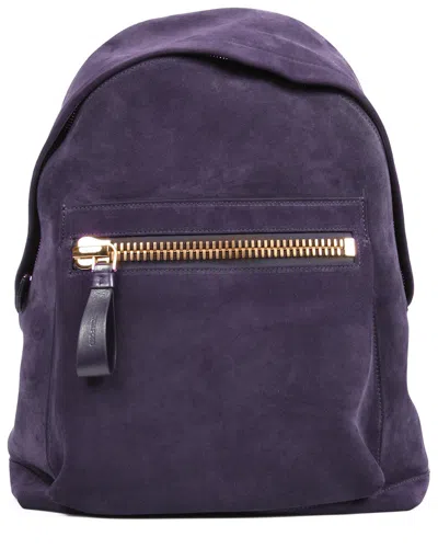 Tom Ford Suede Backpack In Purple
