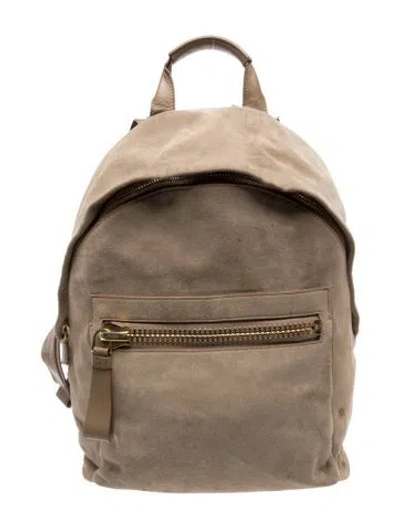 Pre-owned Tom Ford Suede Backpack In Neutral