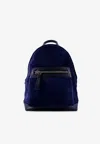 Tom Ford Suede Backpack With Front Maxi-zip In Blue