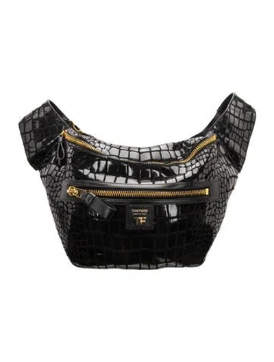 Pre-owned Tom Ford Suede Belt Bag In Black