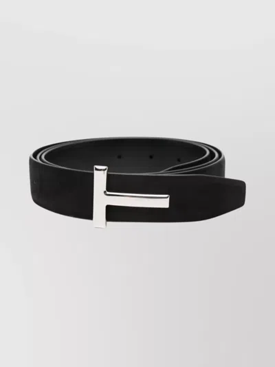 TOM FORD SUEDE BELT T-BUCKLE DESIGN