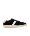 Tom Ford Blake Sneakers Suede Upper Contrast Stripe Rubber Sole In Black