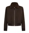 Tom Ford Shearling Bomber Jacket In Brown