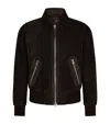 Tom Ford Suede Bomber Jacket In Brown