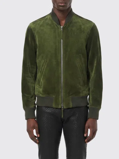 Tom Ford Suede Bomber Jacket In Green
