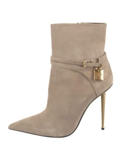 Pre-owned Tom Ford Suede Boots In Neutral