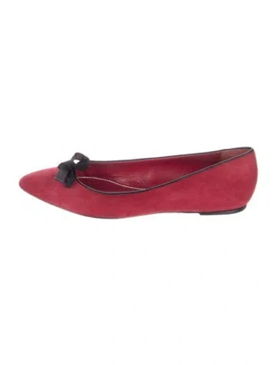 Pre-owned Tom Ford Suede Bow Accents Ballet Flats In Multi