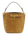 Tom Ford Suede Bucket Bag In Brown