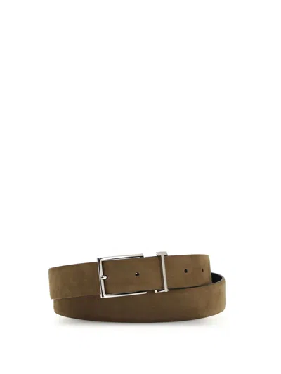 Tom Ford Suede Calf Leather Belt In Transparent