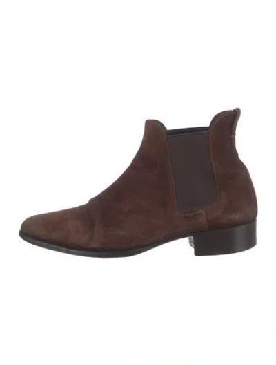Pre-owned Tom Ford Suede Chelsea Boots In Brown