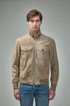 Tom Ford Suede Chest Pocket Bomber In Brown