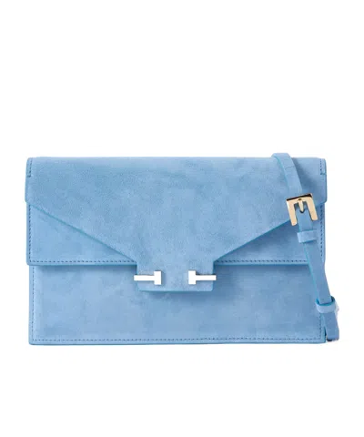 Tom Ford Suede Clutch In Blue