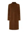Tom Ford Suede Single-breasted Long Coat In Brown
