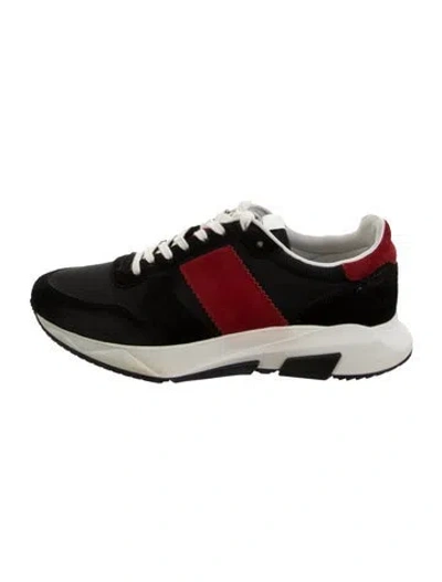Pre-owned Tom Ford Suede Colorblock Pattern Athletic Sneakers In Multicolor