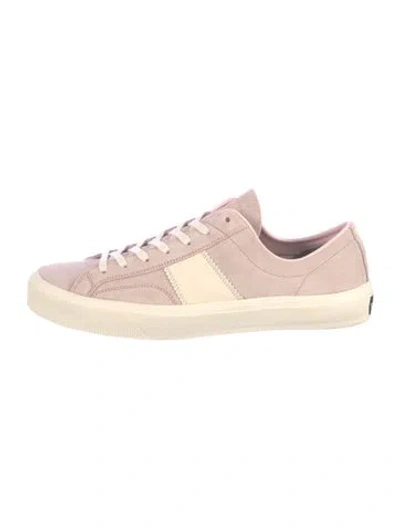 Pre-owned Tom Ford Suede Colorblock Pattern Athletic Sneakers In Neutral