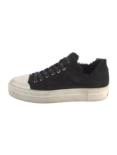 Pre-owned Tom Ford Suede Colorblock Pattern Sneakers In Black