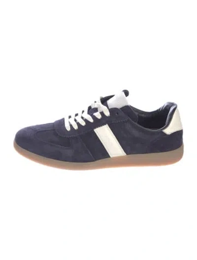 Pre-owned Tom Ford Suede Colorblock Pattern Sneakers In Blue