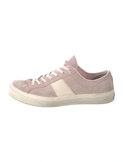 Pre-owned Tom Ford Suede Colorblock Pattern Sneakers In Pink