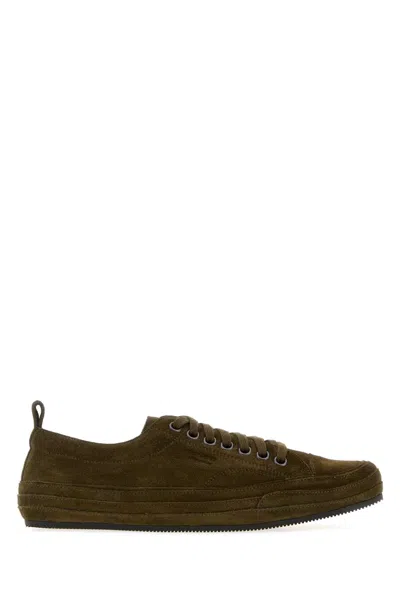 Tom Ford Suede Dean Sneaker In Green