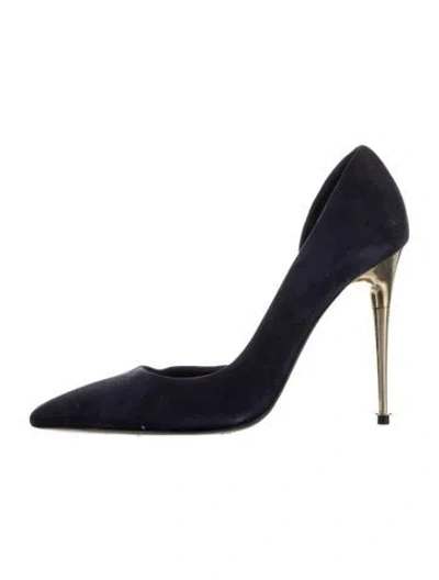 Pre-owned Tom Ford Suede D'orsay Pumps In Blue