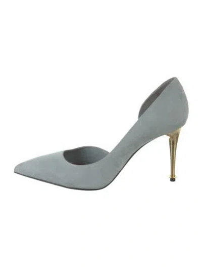 Pre-owned Tom Ford Suede D'orsay Pumps In Blue
