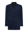 Tom Ford Suede Double-breasted Blazer In Multi