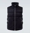 Tom Ford Suede Down Vest In Blue