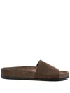 Tom Ford Brown Slides With Suede Texture And Sturdy Sole In Brown
