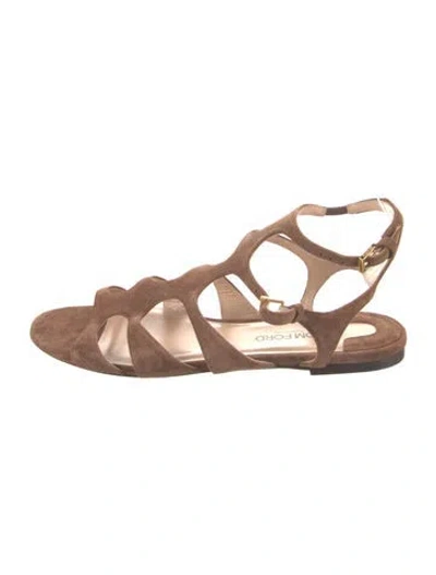 Pre-owned Tom Ford Suede Gladiator Sandals In Neutrals