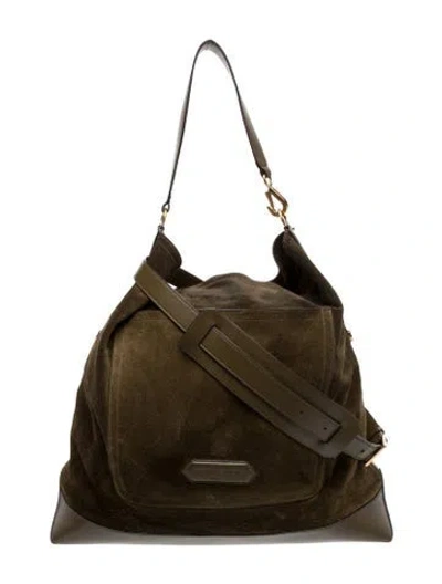 Pre-owned Tom Ford Suede Hobo In Green