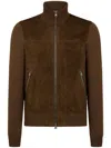 Tom Ford Zip-up Suede Wool Jacket In Brown