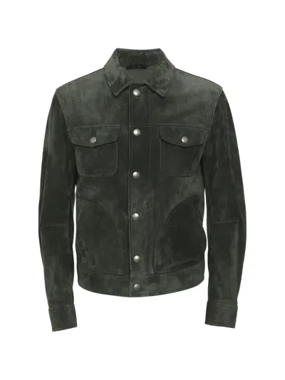Pre-owned Tom Ford Suede Jacket In Green