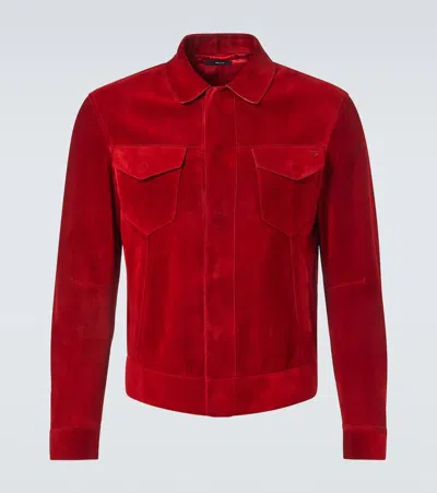 Tom Ford Suede Jacket In Red