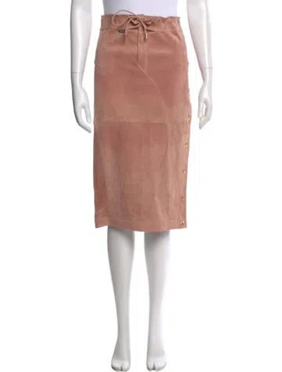 Pre-owned Tom Ford Suede Knee-length Skirt In Pink