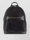 Tom Ford Suede Backpack With Maxi Zip On The Front In Purple