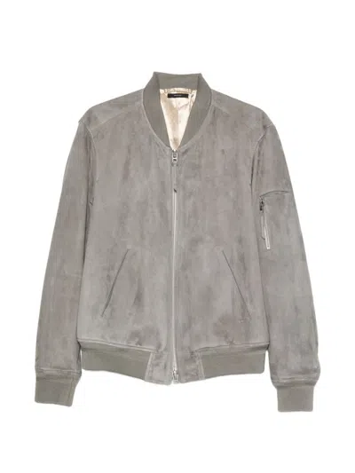 Tom Ford Suede Leather Bomber Jacket In Brown