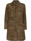Tom Ford Suede Leather Coat In Brown