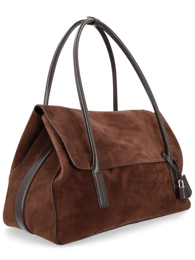 Tom Ford Suede Leather Shoulder Bag In Brown