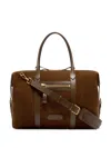 Tom Ford Suede Travel Bag With Leather Inserts In Brown