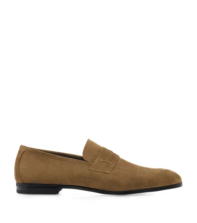 Tom Ford Suede Loafers In Brown