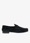 Tom Ford Suede Loafers With Twisted-straps In Black