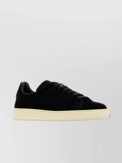 Tom Ford Suede Low-top Sneakers Warwick Silhouette Toe Rubber Sole In Black