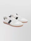 Tom Ford Low-top Calf Leather Sneakers With Contrasting Black Details In White