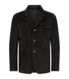 Tom Ford Suede Military Jacket In Black